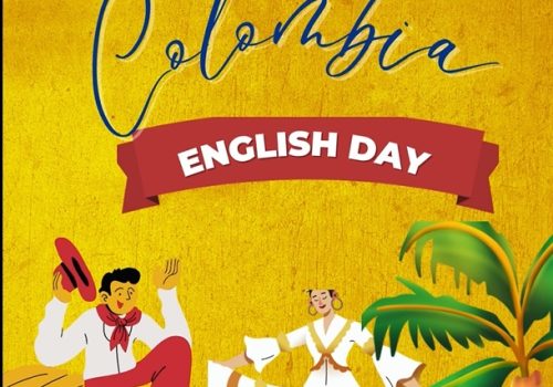 English day Imagen mostrando diversos elementos relativos al english day de la IE Juan XXIII. Entre los elementos tenemos un sombrero vueltiao, el escudo de la institución y la bandera de Colombia.