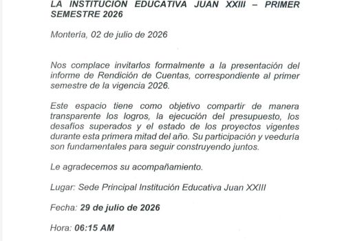 Rendición de Cuentas 2026-I